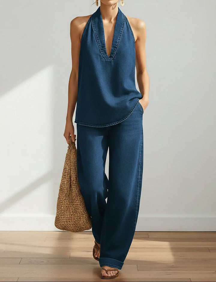 Ivy | Ensemble Deux Pièces en Denim Vintage Doux et Lavé" 

Rewritten: "Ivy | Ensemble Deux Pièces en Denim Vintage Doux et Lavé