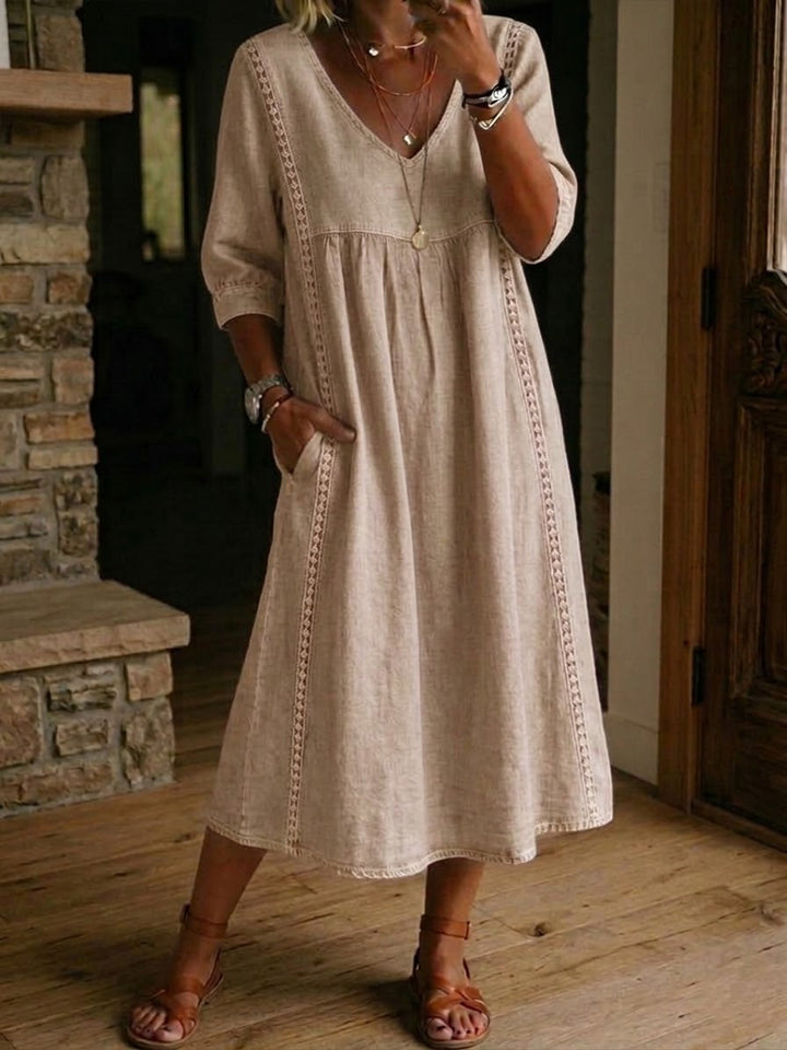 Alba | Robe Maxi en Coton Premium avec Imprimé Floral Artistique
