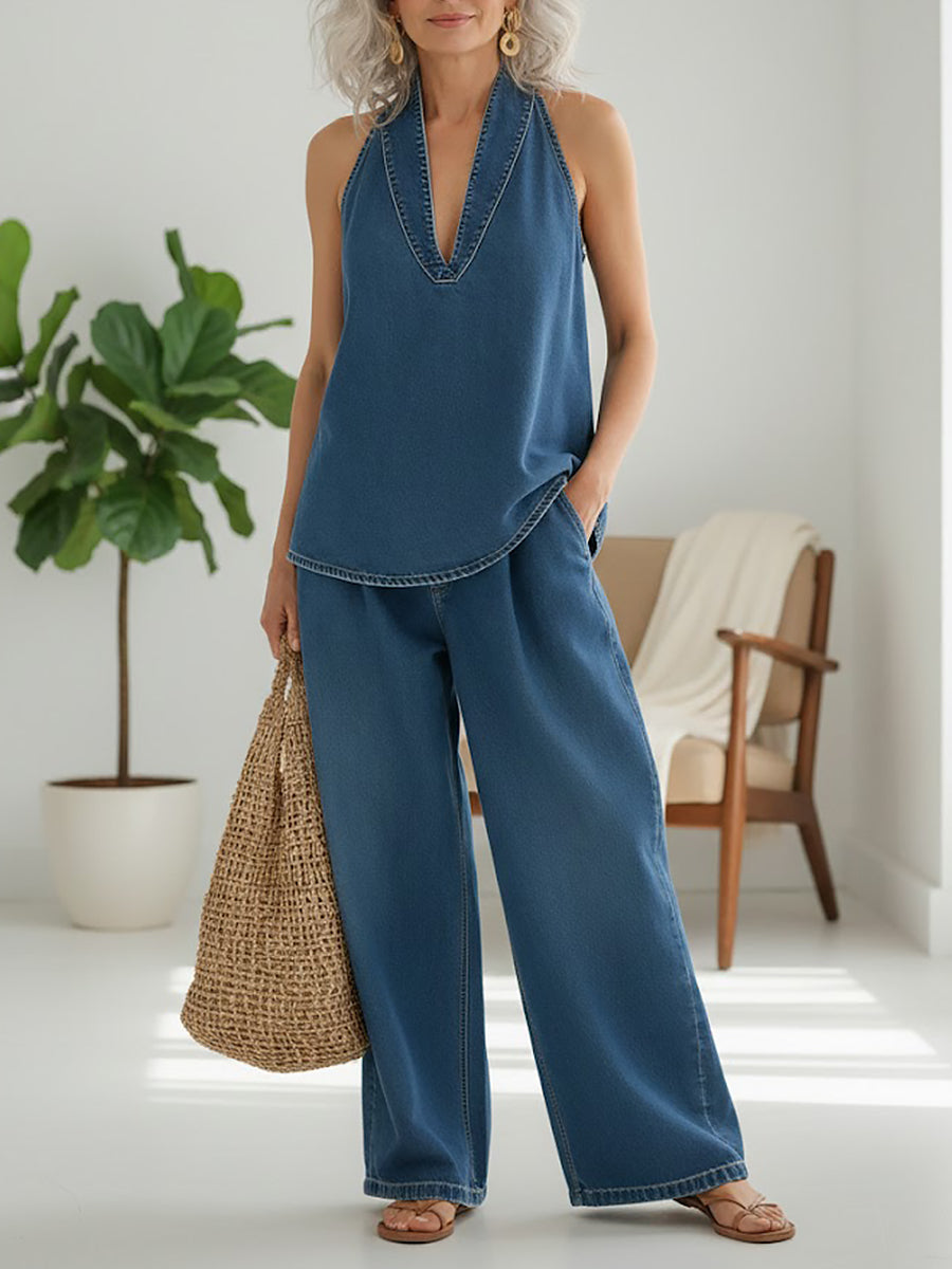 Ivy™ | Set de două piese din denim vintage