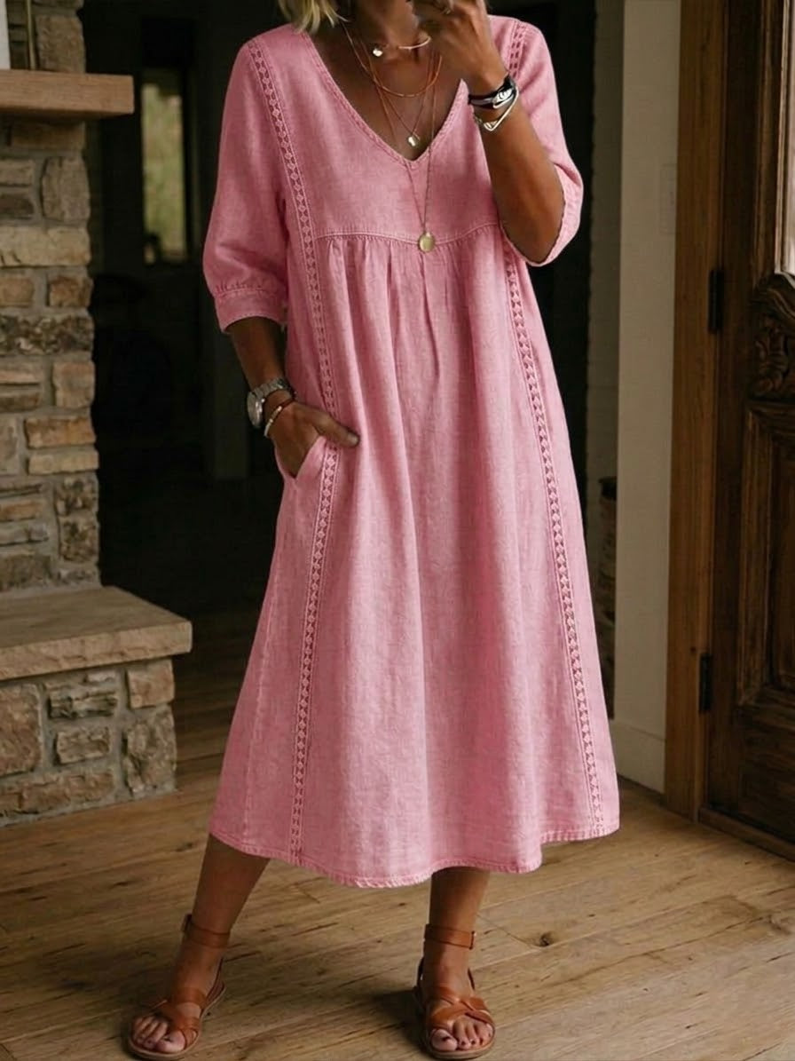 Alba | Robe Maxi en Coton Premium avec Imprimé Floral Artistique