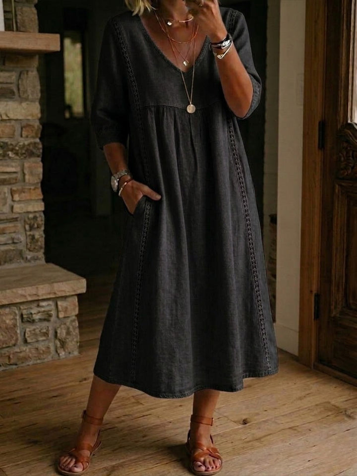 Alba | Robe Maxi en Coton Premium avec Imprimé Floral Artistique