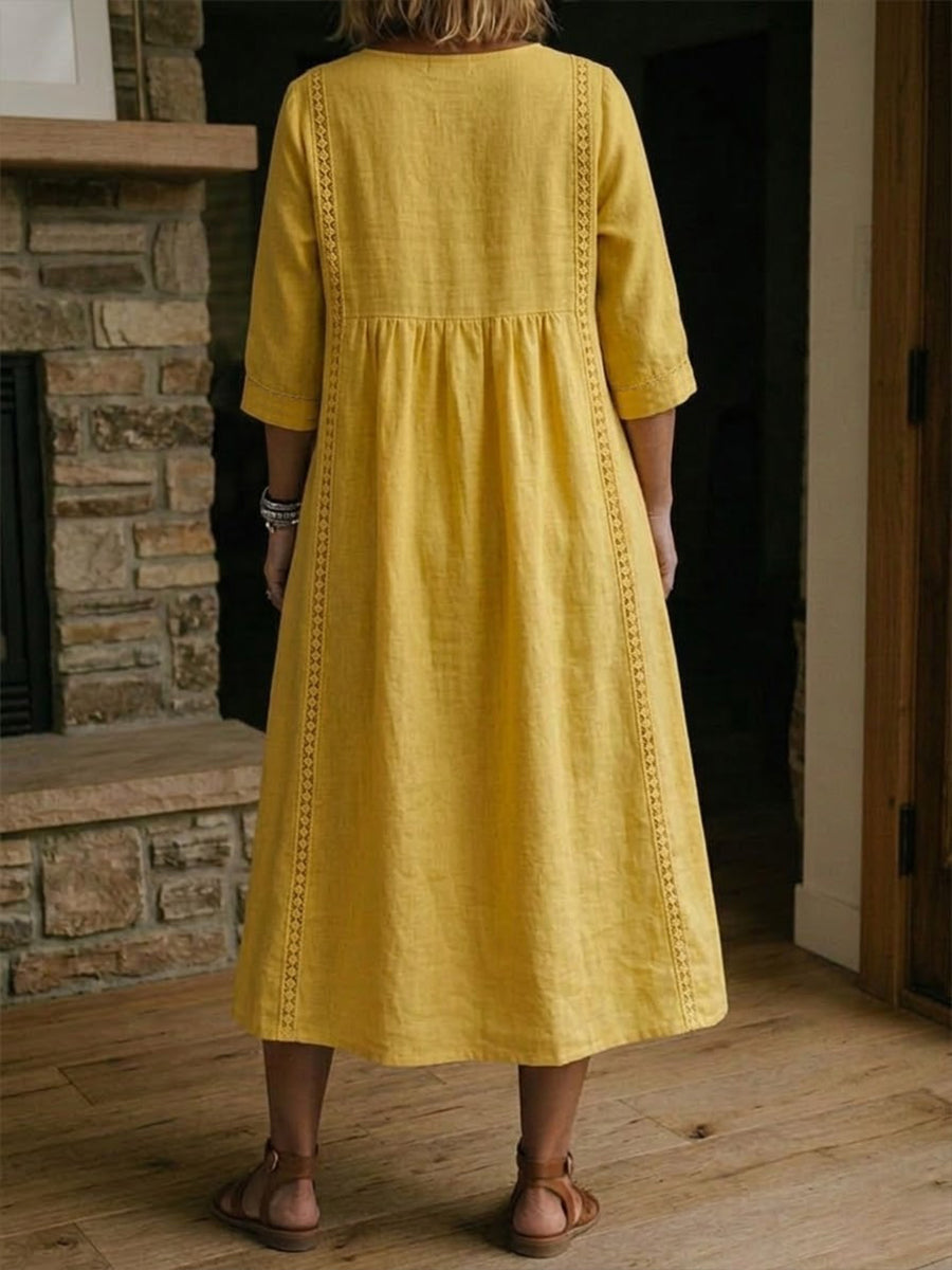 Alba | Robe Maxi en Coton Premium avec Imprimé Floral Artistique