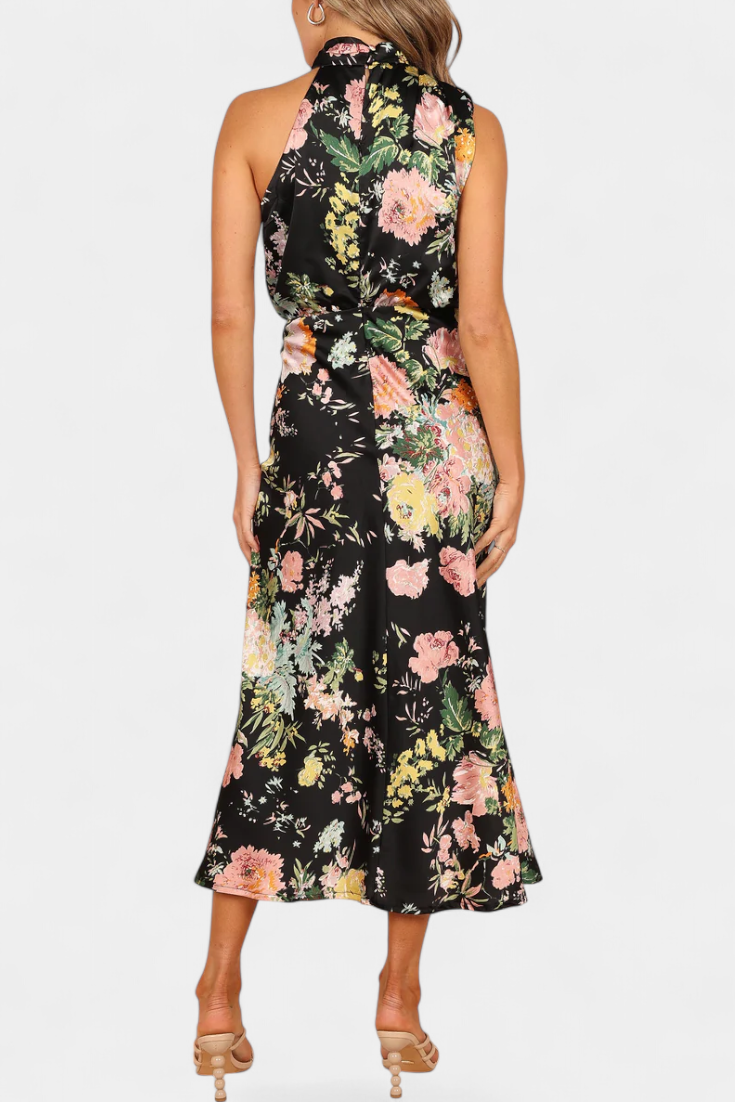 Lisa | Floral Maxi Halter Dress