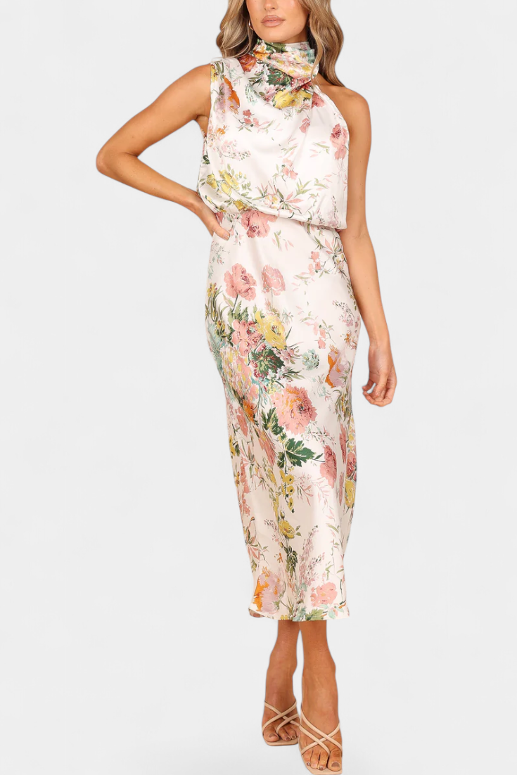 Lisa | Floral Maxi Halter Dress