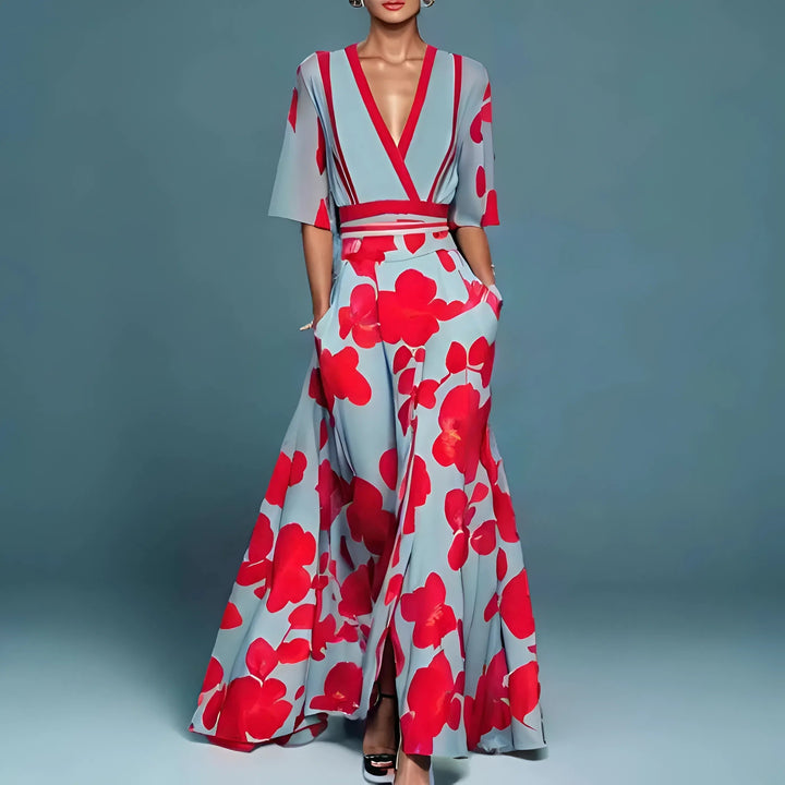 Valentina | Élégante robe longue à décolleté plongeant