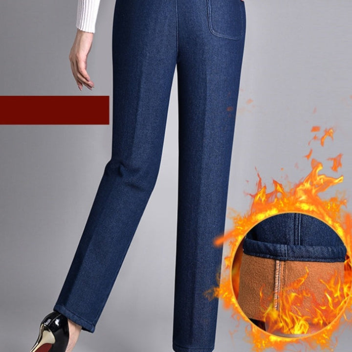 Fiona | Jeans pour femmes avec poches latérales et taille élastique