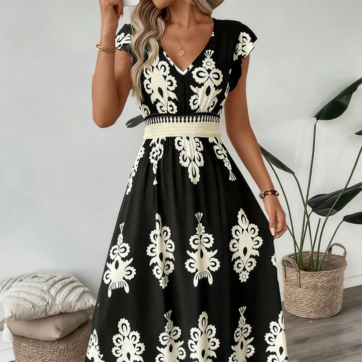 Candela | Robe Maxi Baroque à Décolleté en V