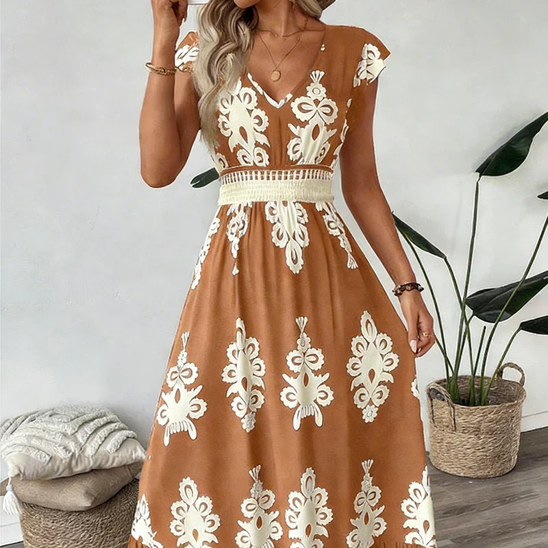 Candela | Robe Maxi Baroque à Décolleté en V