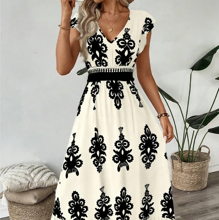 Candela | Robe Maxi Baroque à Décolleté en V