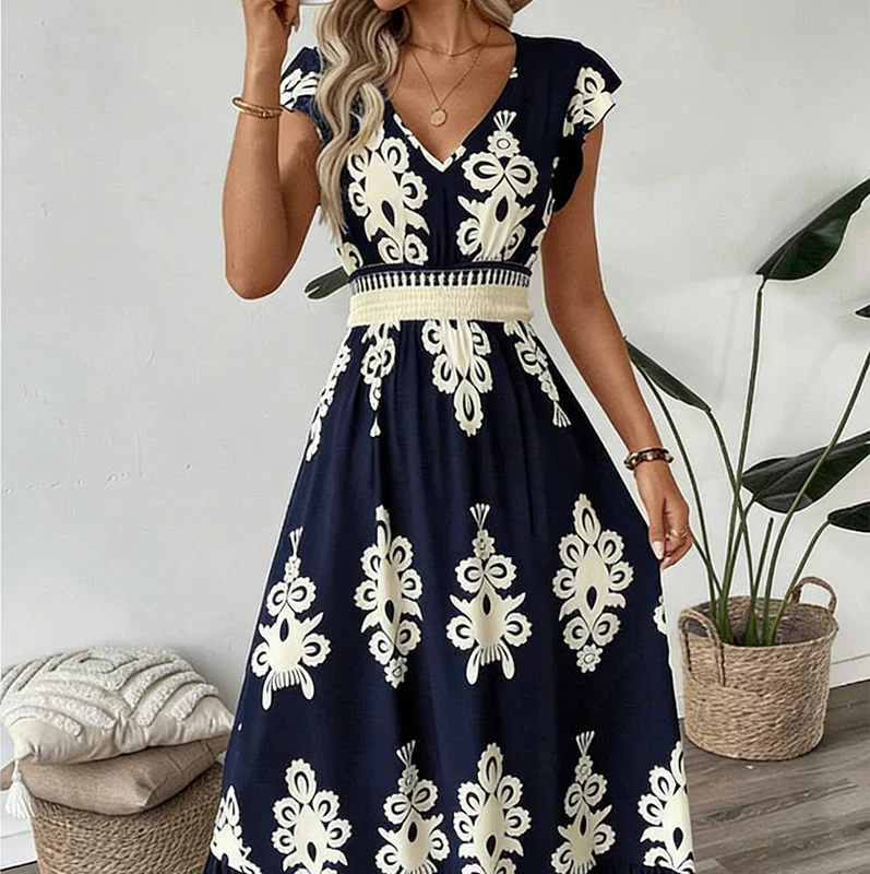 Candela | Robe Maxi Baroque à Décolleté en V