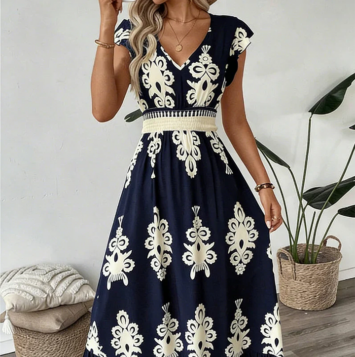 Candela | Robe Maxi Baroque à Décolleté en V