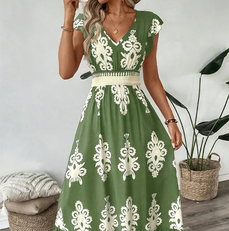 Candela | Robe Maxi Baroque à Décolleté en V