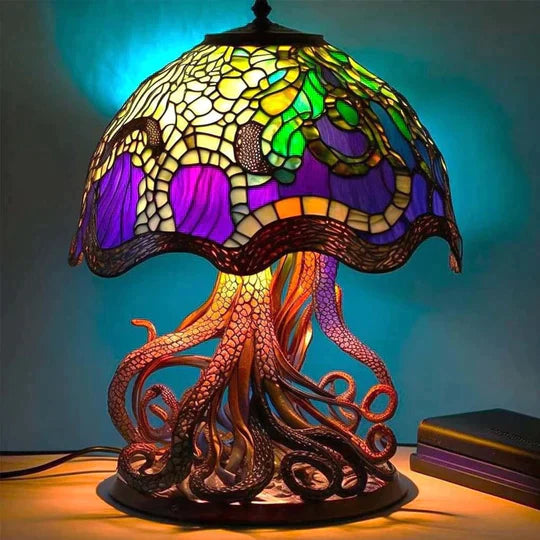 Lampe de Table en Vitre | Design Champignon Fleur Art
