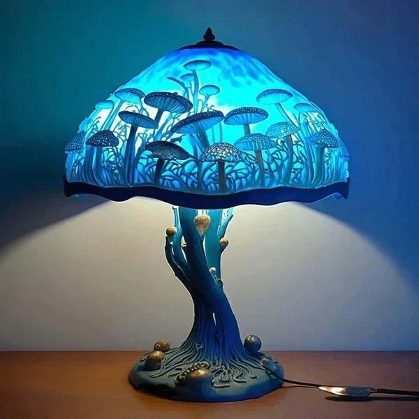 Lampe de Table en Vitre | Design Champignon Fleur Art