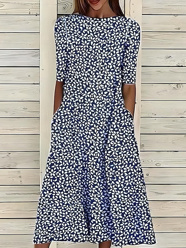 Marina | Robe midi légère à motif floral
